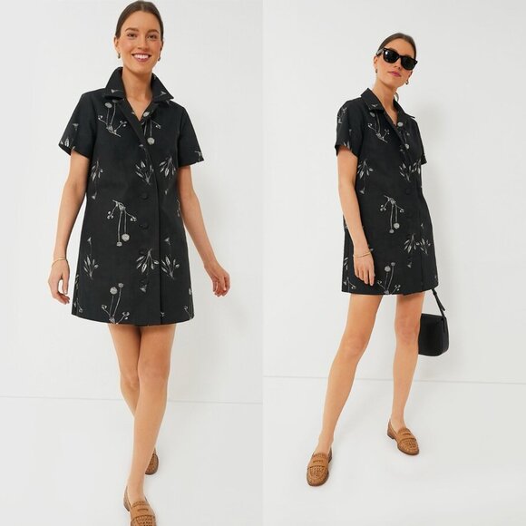 Tuckernuck NEW Black Meadow Rue Marley Collared Cotton Mini Dress Size XL - Picture 3 of 11